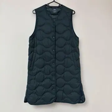 유니클로 울트라 라이트 다운 롱 베스트 카키 M 올리브 그린