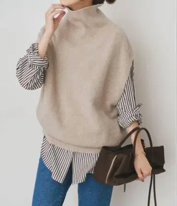 Spick & Span 오프 터틀 니트 베스트