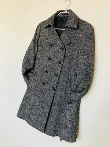 COMME CA ISM 그레이 계열 더블 브레스트 코트