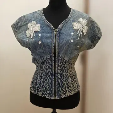 데님 플라워 자수 베스트