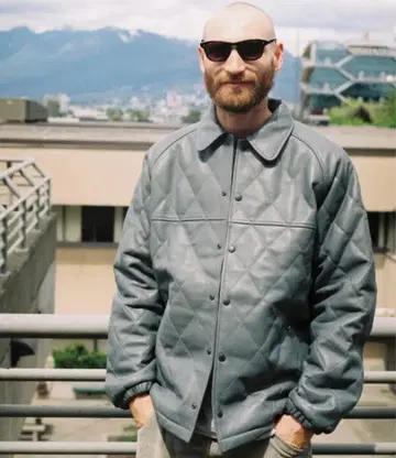 CHALLENGER QUILTING LEATHER JACKET GRAY