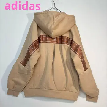 미사용 adidas THREESTRIPES 베이지 후드 부착 후드티