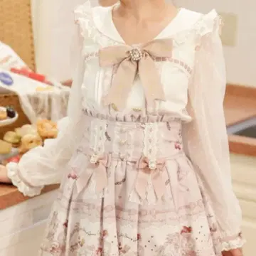 LIZLISA 더블 하트 세일러 블라우스