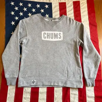 참스 빅 로고 앞 V 맨투맨 M 서리 내린 그레이