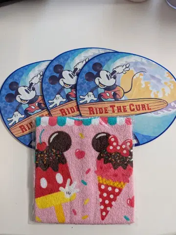 미키마우스 타월과 부채 세트