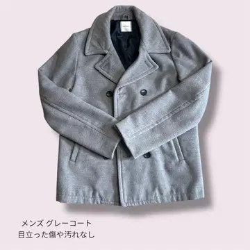 남성용 그레이 피 코트