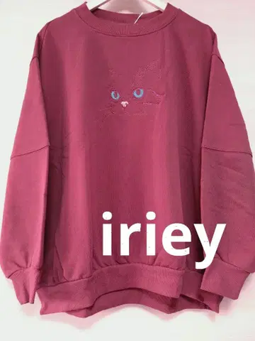 iriey 쭈리 cat face 자수 맨투맨 풀오버 F
