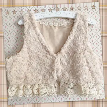 IEDIT 푹신푹신 퍼에 고급스러운 레이스! 퍼 베스트 미사용 새상품