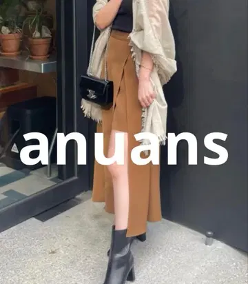 새상품급 anuans 롱 스커트 MEDIUM 브라운 여성용