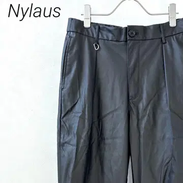 Nylaus 가죽 팬츠 슬랙스 테이퍼드 포켓 부착 심플
