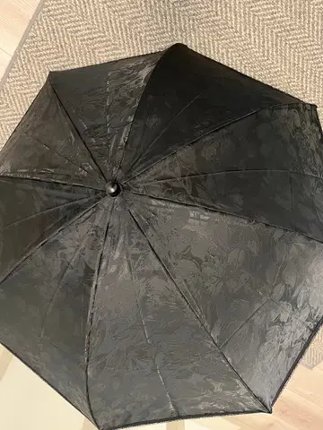블랙 꽃무늬 테두리 레이스가 귀여운 접이식 우산