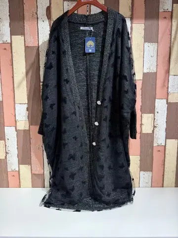 [컬러] 나비 튤 x 라메 믹스 니트 가디건 553225