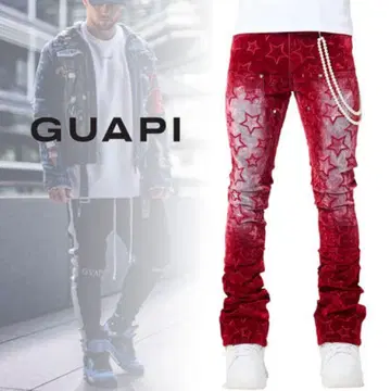 GUAPI VELVET RED STARS DENIM