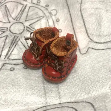 오비츠 11용 신발 가죽 신발 새상품급 레드