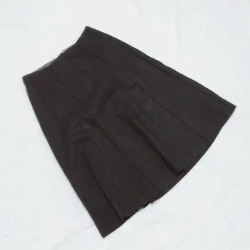 KN0345 [쿠미교쿠] 미디 기장 플레어 플리츠 스커트 블랙 봄/여름