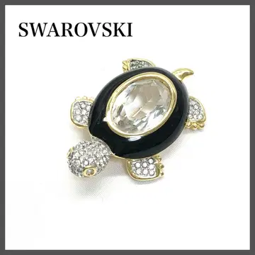 레어 SWAROVSKI 스와로브스키 브로치 거북이 모티브 파베
