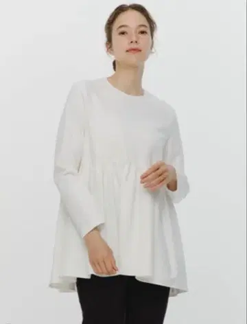 yori 요리 소프트 속기모 프릴 블라우스 페플럼 티셔츠