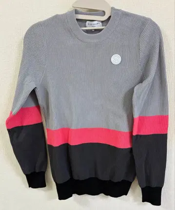 [ 미사용 ] SANDREWS 그레이 핑크 긴팔 스웨터