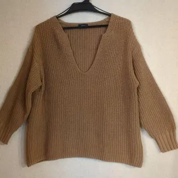 쉽스 어른 엘레강트 V넥 코튼 스웨터 긴팔