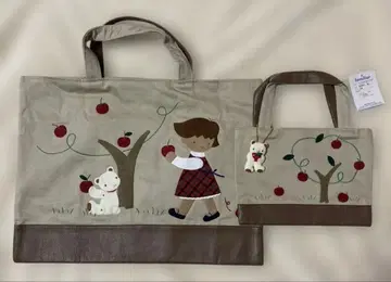 미사용 새상품 파밀리아 아플리케 부모자식 백 세컨드 백 포함 베이지 레어