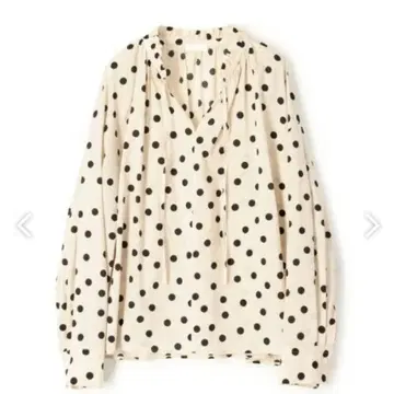 Tomorrowland 도트 프린트 넥 개더 블라우스 택 포함 새상품