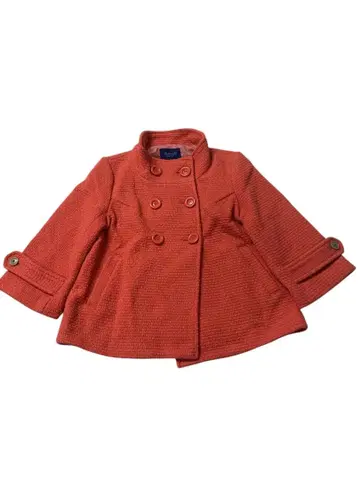 e326 UNITED ARROWS 오렌지 계열 더블 브레스트 울 코트