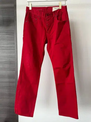 rag & bone 빨간색 팬츠 30 슬림 스트레이트 핸드메이드 USA
