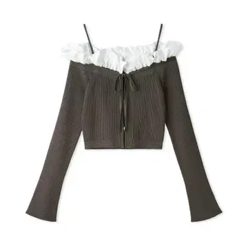 SNIDEL 스나이델 프릴 오프숄더 풀오버 그레이