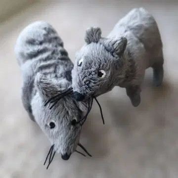 IKEA 그레이 쥐 봉제 인형 2개 세트