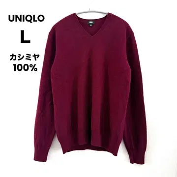 유니클로 캐시미어 100% V넥 스웨터 니트 L 사이즈