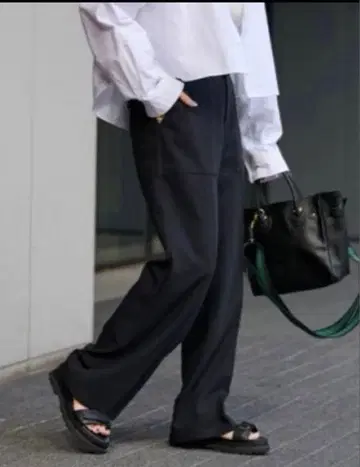 FRAMeWORK 베이커 팬츠 블랙