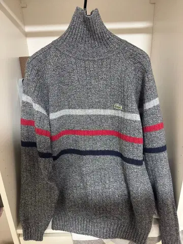 LACOSTE 터틀넥 니트 그레이 사이즈 3