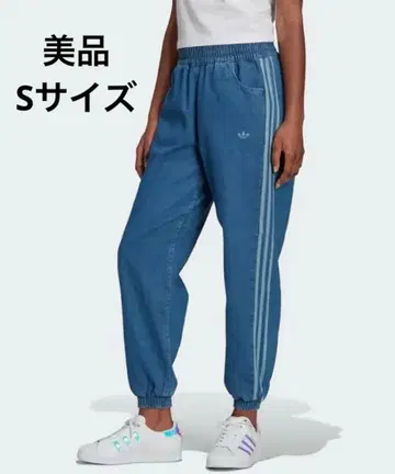 adidas originals [ 여성용 S ] 블루 데님 조거 팬츠