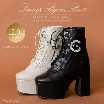 Diable baiser 퀼팅 비쥬 숏부츠 블랙