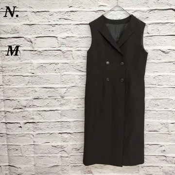 N. M 테일러드 베스트 원피스 슬리브리스 더블 버튼 블랙 무지