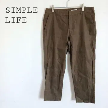 심플 라이프 빅 사이즈 린넨 혼방 팬츠 신축성 캐주얼 사이즈 15