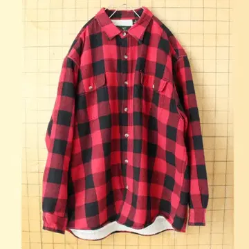 빅 사이즈 RED HEAD 보아 라이너 블록 체크 셔츠 레드 XL aw8