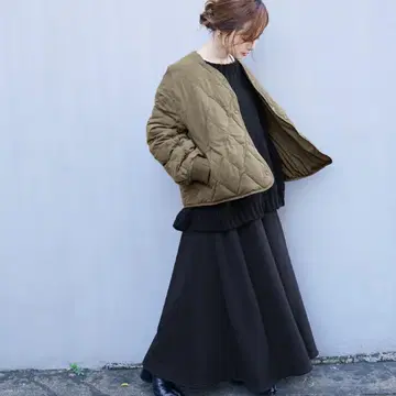 숏 기장 퀼팅 리얼 다운 자켓