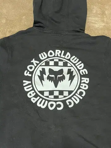 Fox Racing 블랙 풀 지퍼 후디