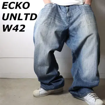 ECKO UNLTD 에코 리미티드 데님 와이드 자수 로고 W42