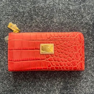 [ 미사용품 ] 코코세 골드 악어 엠보싱 소가죽 장지갑