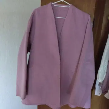 PLST 노카라 자켓 핑크