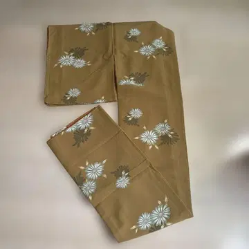 미사용? 겨자색 꽃무늬 코몬 기모노