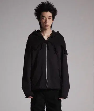 [GRANCY] 니트 레이어드 디자인 지퍼 후디 S 사이즈 그랑시