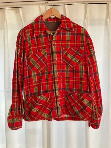 70년대 체크 무늬 셔츠 자켓