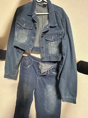 데님 자켓과 팬츠 세트