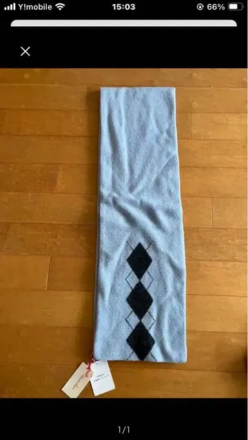 steven alan 스티븐 앨런 아가일 무늬 머플러 라이트 블루