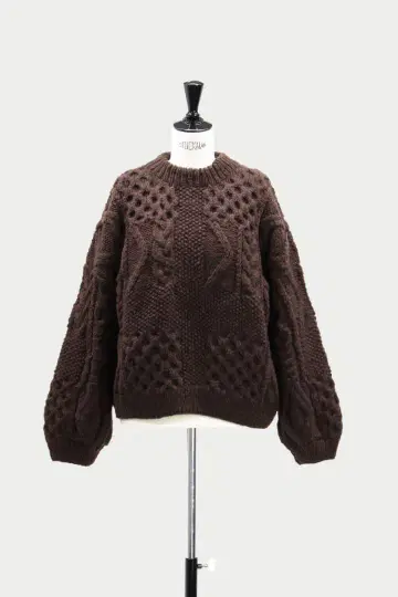 machatt 케이블 핸드 니트 (브라운)