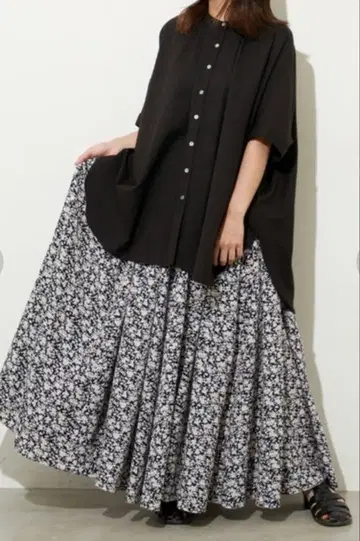 *Libra Cue *플라워 프린트 개더 롱 스커트*새상품*