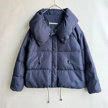 월드와이드 리퍼블릭 여성용 다운 자켓 M 빅 칼라 네이비